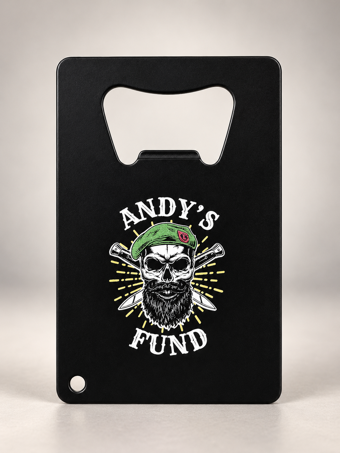 Andy's Fund - Credit Card Bottle Opener